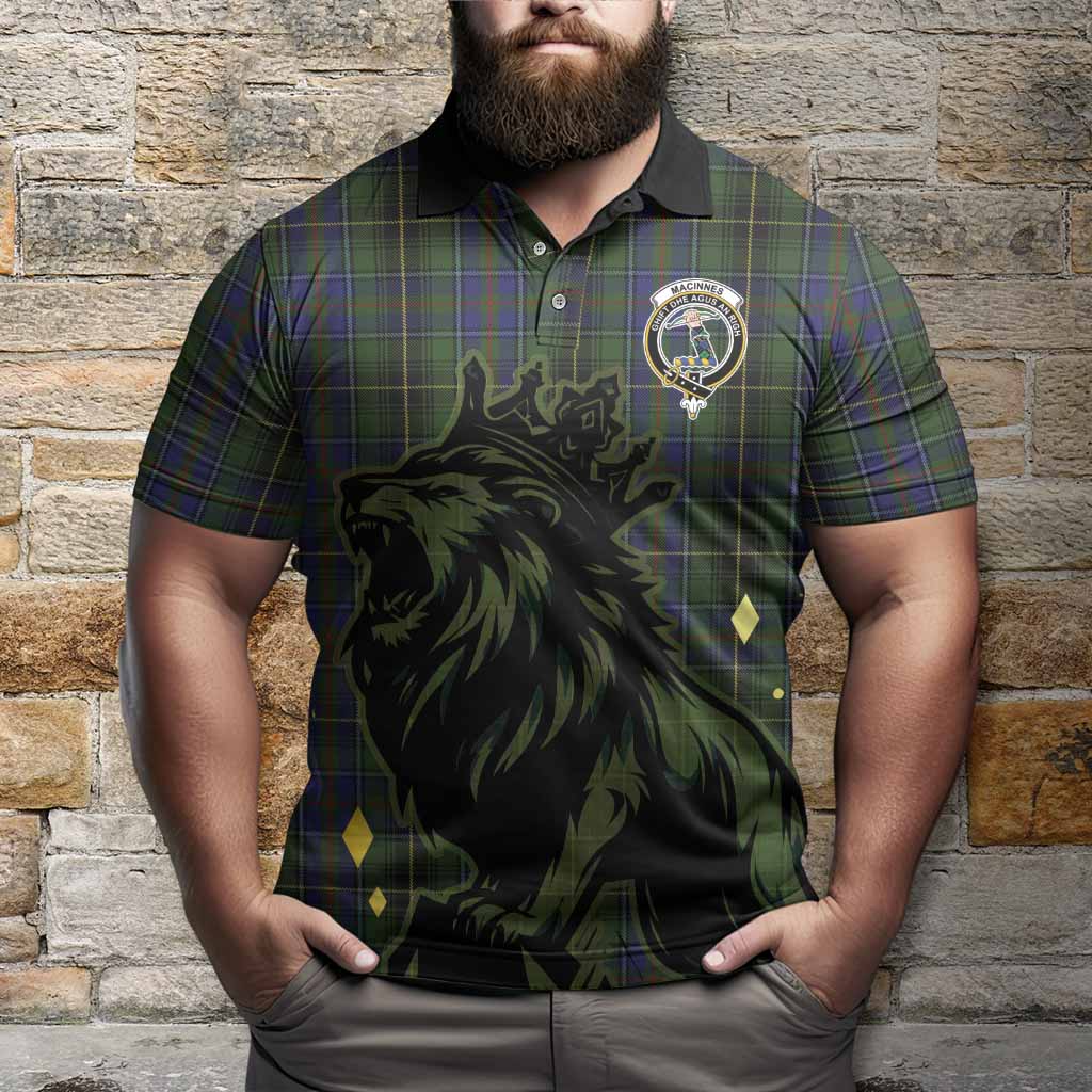 MacInnes (McInnes) Tartan Family Crest Polo Shirt Crowned Lion Roaring