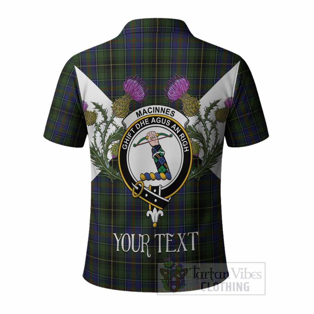 MacInnes (McInnes) Tartan Family Crest Polo Shirt Scottish Burns Night Thistle Floral