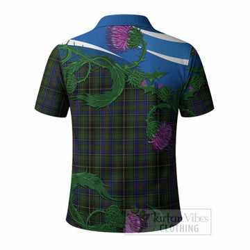 MacInnes (McInnes) Tartan Family Crest Polo Shirt Thistle in Minimalism