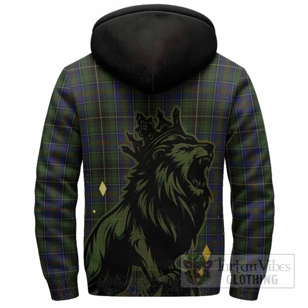 MacInnes (McInnes) Tartan Family Crest Sherpa Hoodie Crowned Lion Roaring