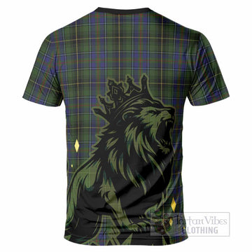 MacInnes (McInnes) Tartan Family Crest T-Shirt Crowned Lion Roaring