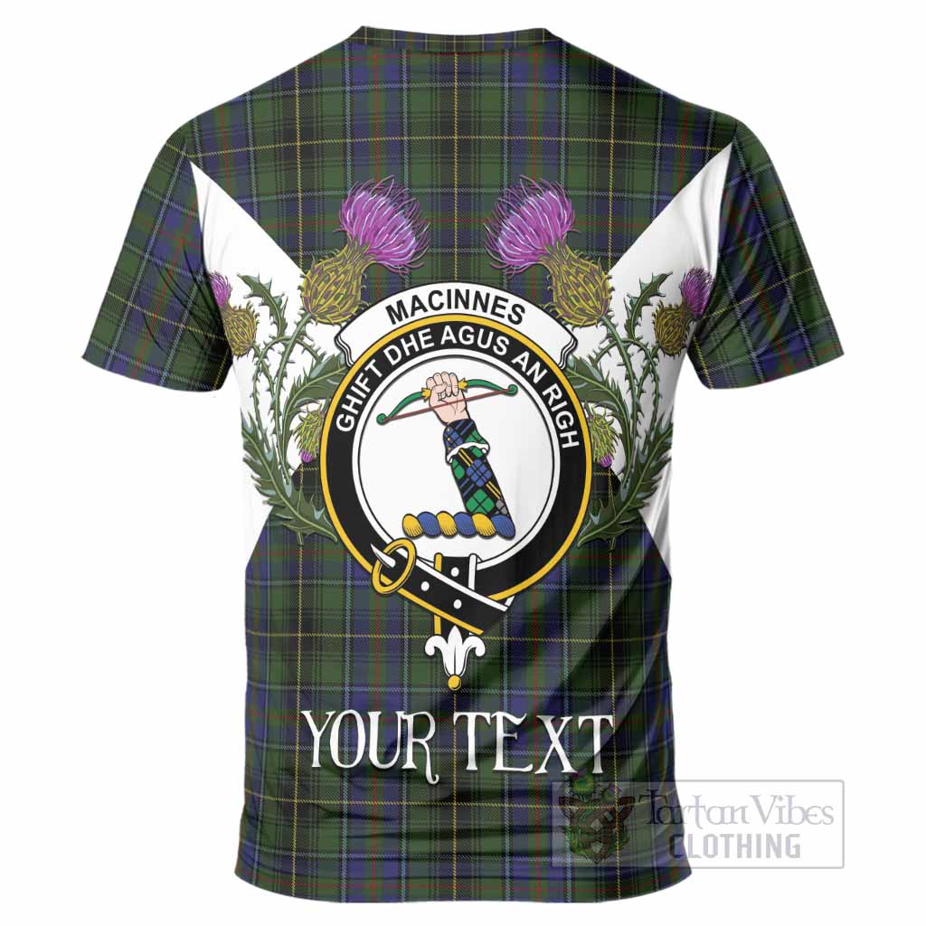 MacInnes (McInnes) Tartan Family Crest T-Shirt Scottish Burns Night Thistle Floral
