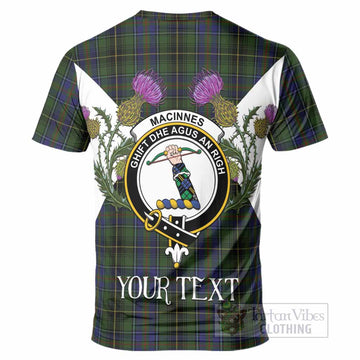 MacInnes (McInnes) Tartan Family Crest T-Shirt Scottish Burns Night Thistle Floral