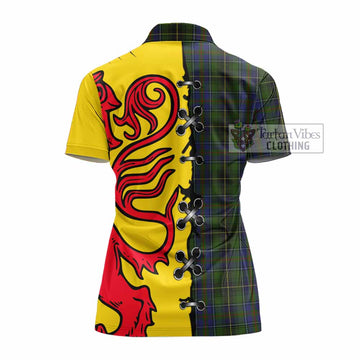 MacInnes (McInnes) Tartan Family Crest Women's Polo Shirt Lion Rampant Honor