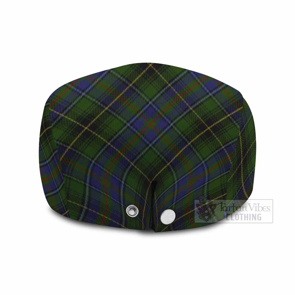 MacInnes (McInnes) Tartan Flat Cap, Jeff Cap Cross Style with Family Crest - Tartan Vibes Clothing
