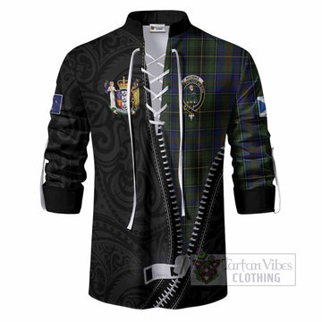 MacInnes (McInnes) Tartan Ghillie Shirt New Zealand Pattern Unique Zipper Stylized