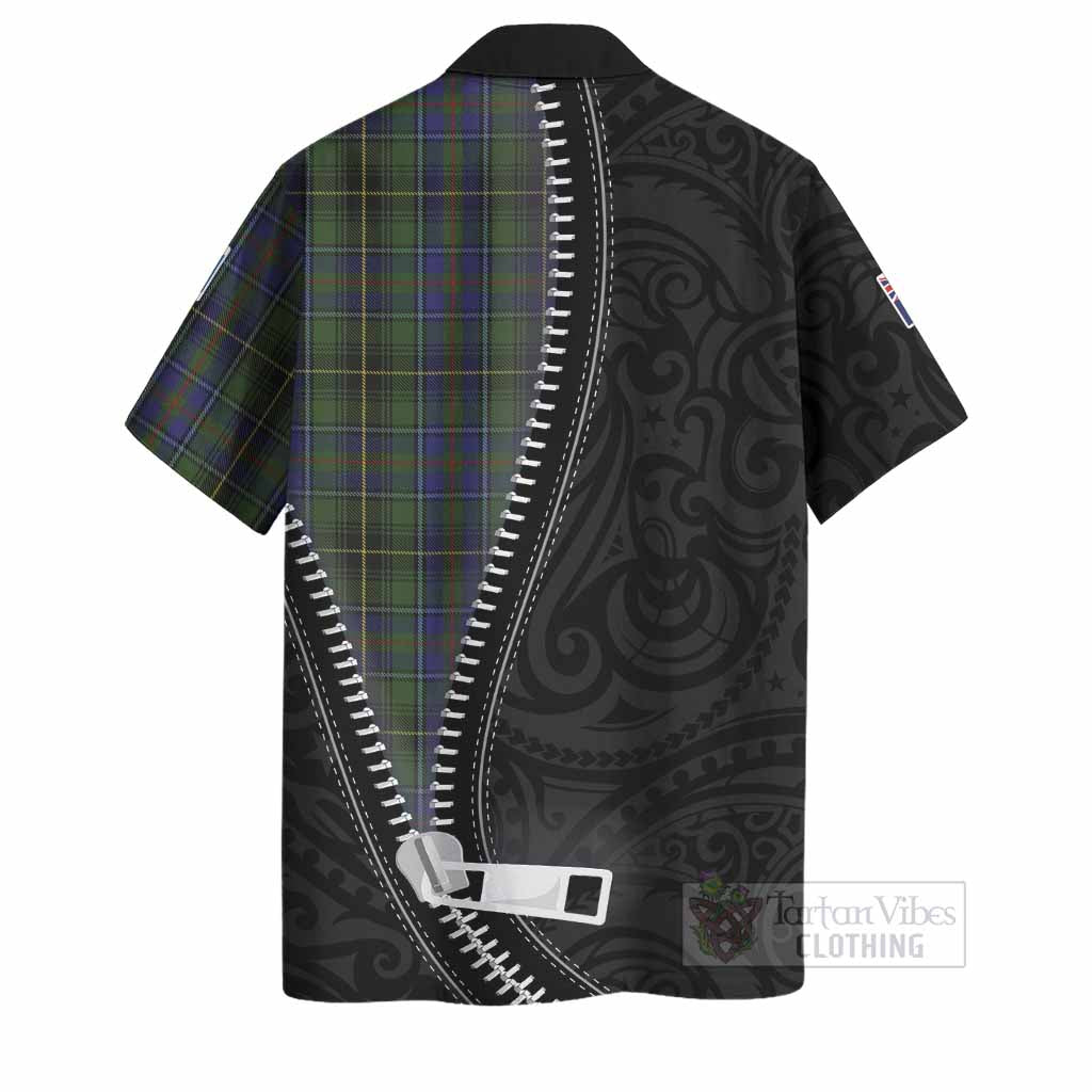 MacInnes (McInnes) Tartan Hawaiian Shirt New Zealand Pattern Unique Zipper Stylized