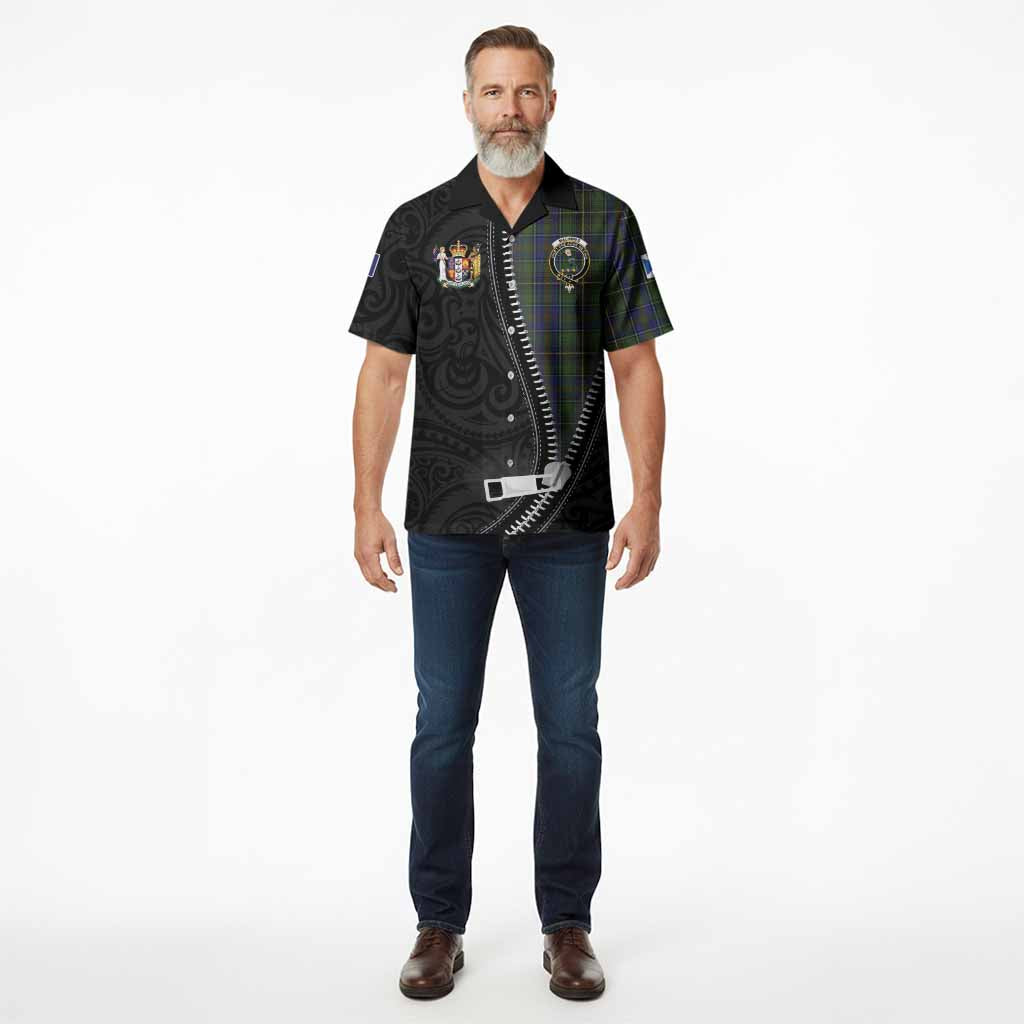 MacInnes (McInnes) Tartan Hawaiian Shirt New Zealand Pattern Unique Zipper Stylized