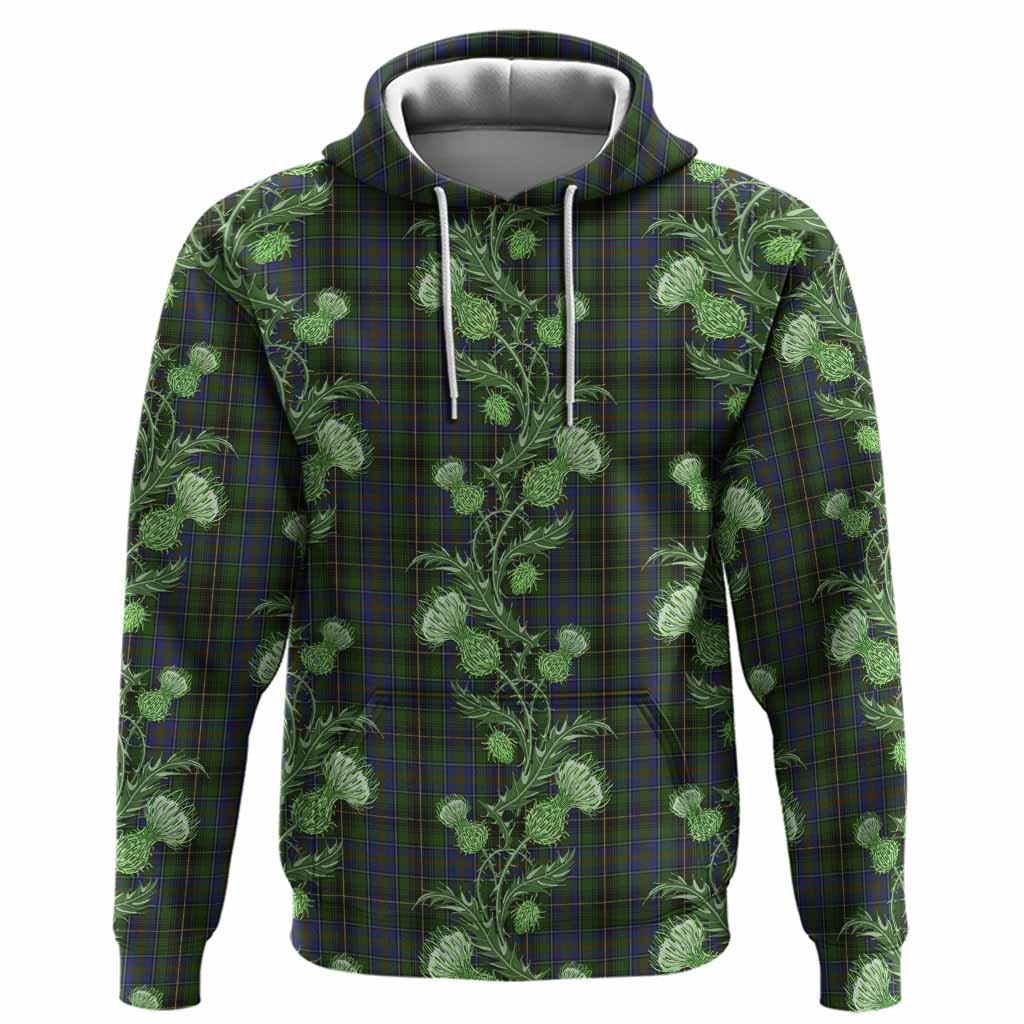 MacInnes (McInnes) Tartan Hoodie Seamless Scottish Thistle Flowers