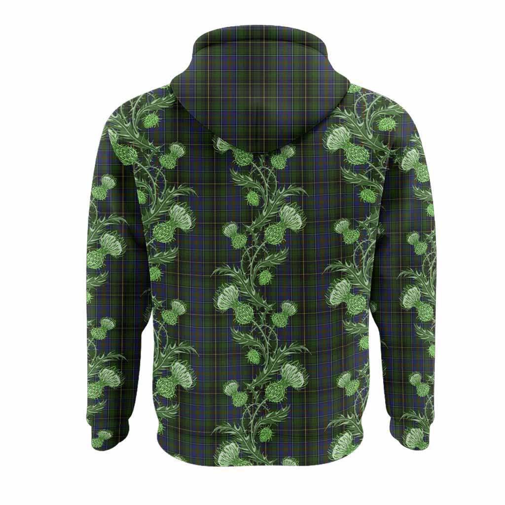 MacInnes (McInnes) Tartan Hoodie Seamless Scottish Thistle Flowers