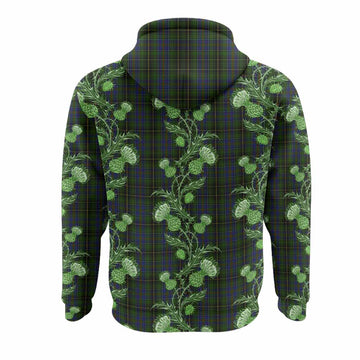 MacInnes (McInnes) Tartan Hoodie Seamless Scottish Thistle Flowers