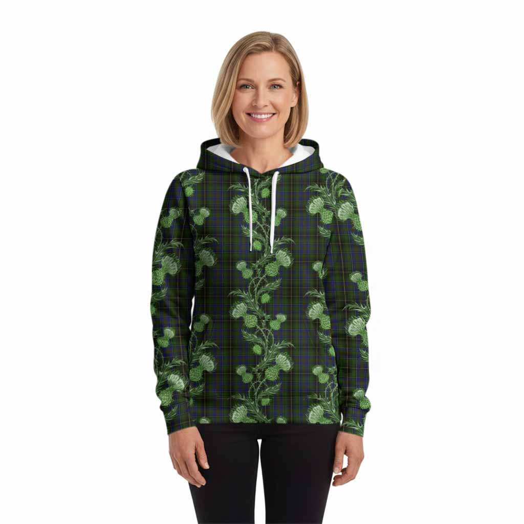 MacInnes (McInnes) Tartan Hoodie Seamless Scottish Thistle Flowers