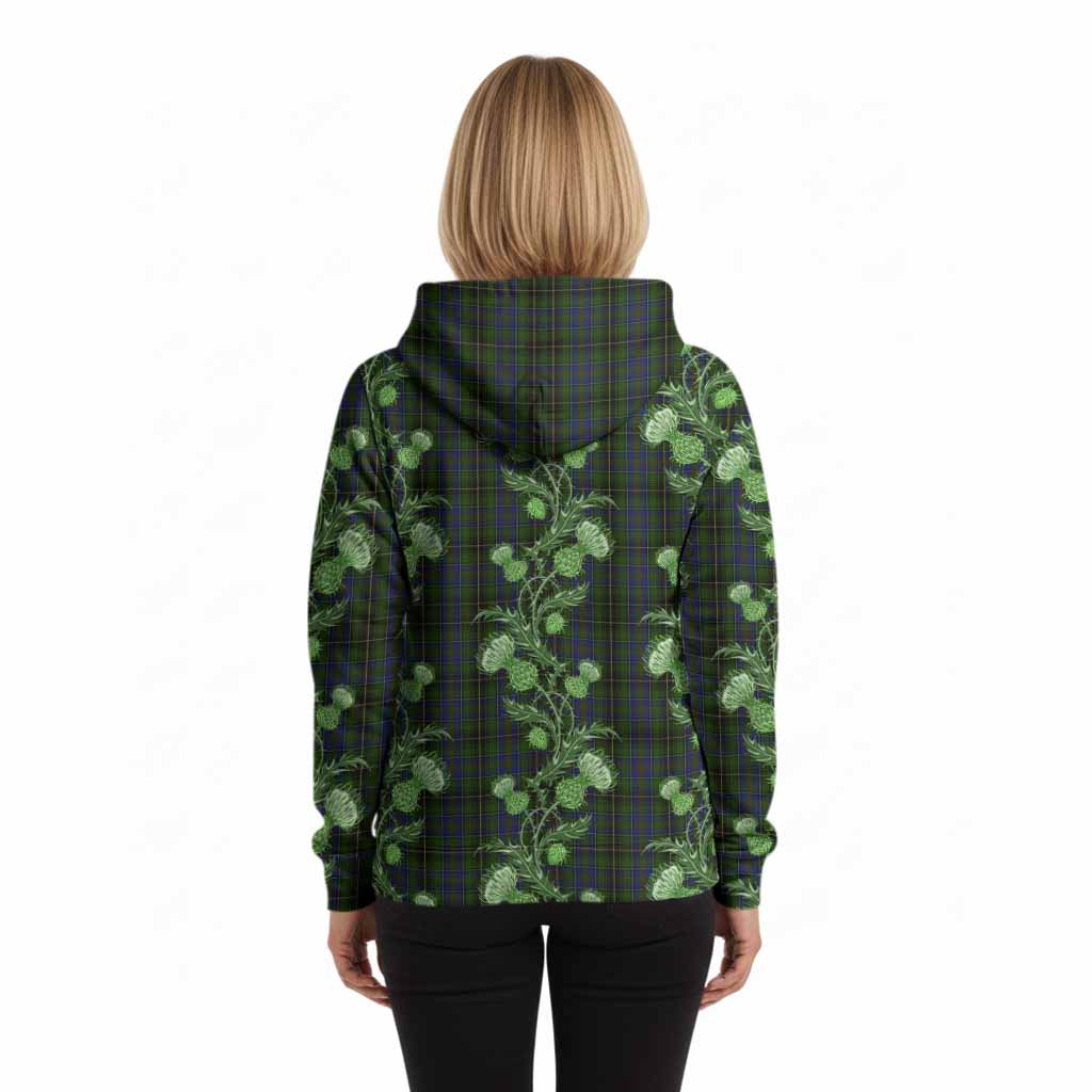 MacInnes (McInnes) Tartan Hoodie Seamless Scottish Thistle Flowers