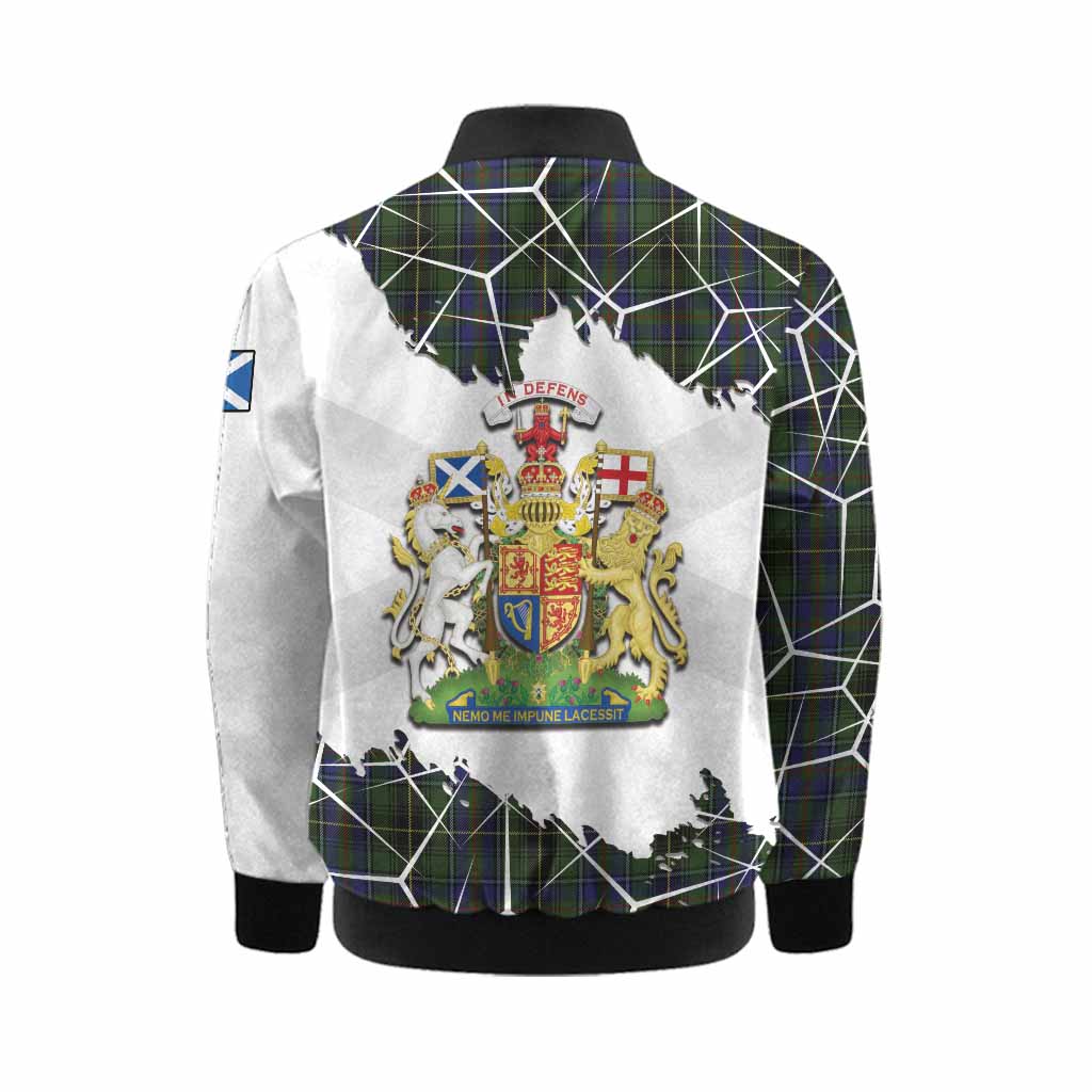 MacInnes (McInnes) Tartan Kid Bomber Jacket with Family Crest and Lion Rampant Grunge Style