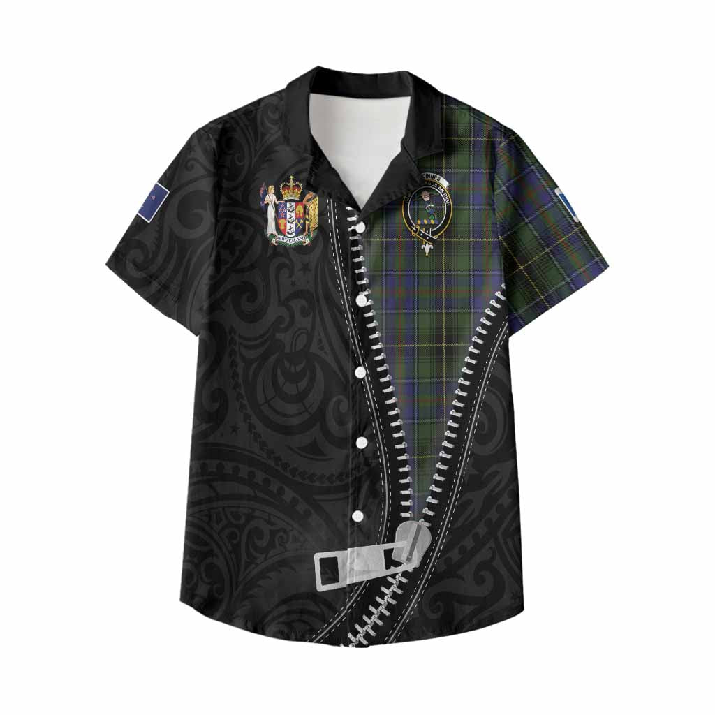 MacInnes (McInnes) Tartan Kid Hawaiian Shirt New Zealand Pattern Unique Zipper Stylized