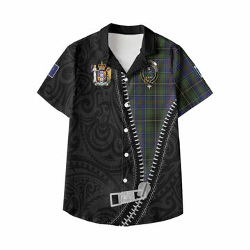 MacInnes (McInnes) Tartan Kid Hawaiian Shirt New Zealand Pattern Unique Zipper Stylized