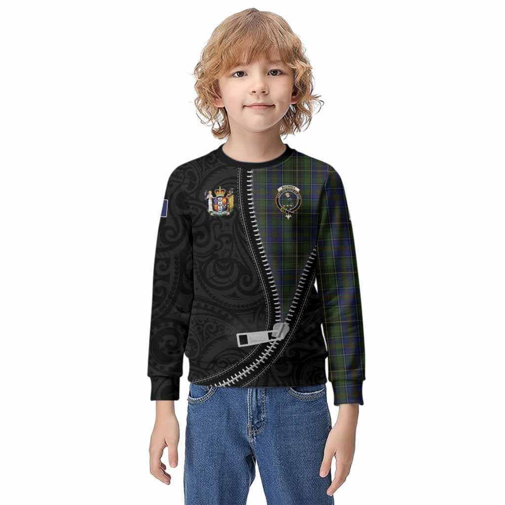 MacInnes (McInnes) Tartan Kid Knitted Sweatshirt New Zealand Pattern Unique Zipper Stylized