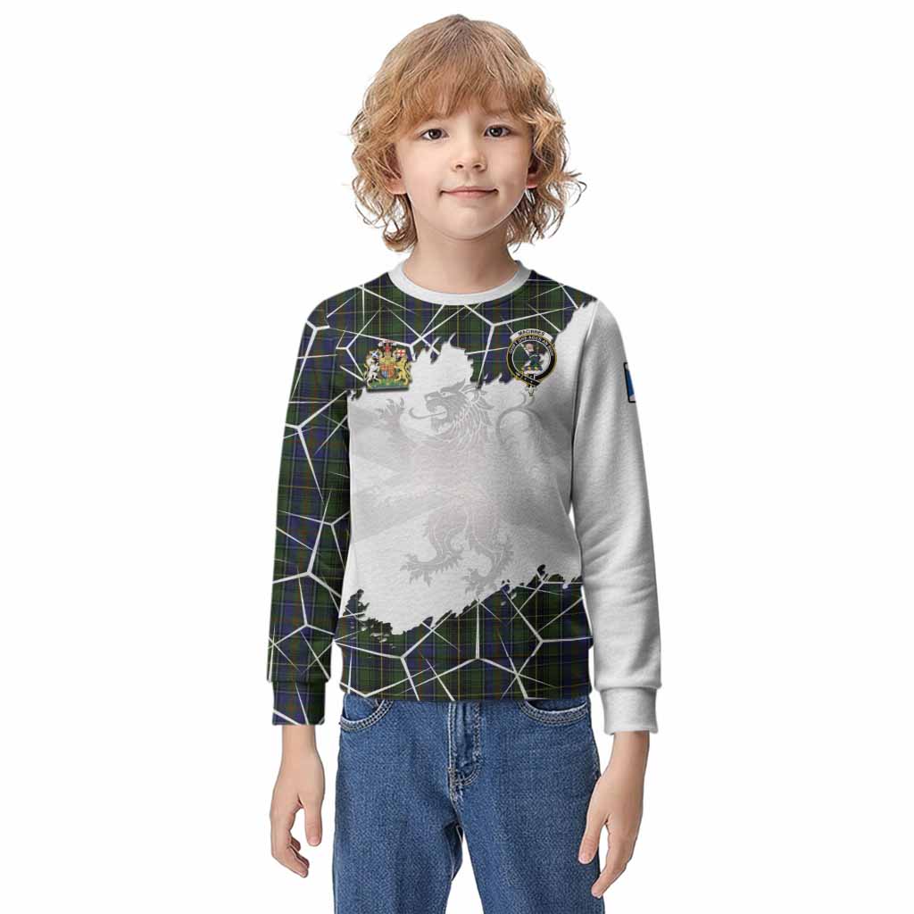 MacInnes (McInnes) Tartan Kid Knitted Sweatshirt with Family Crest and Lion Rampant Grunge Style