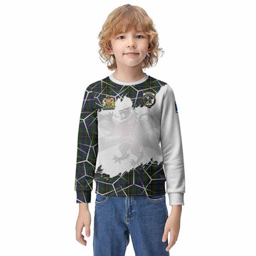 MacInnes (McInnes) Tartan Kid Knitted Sweatshirt with Family Crest and Lion Rampant Grunge Style
