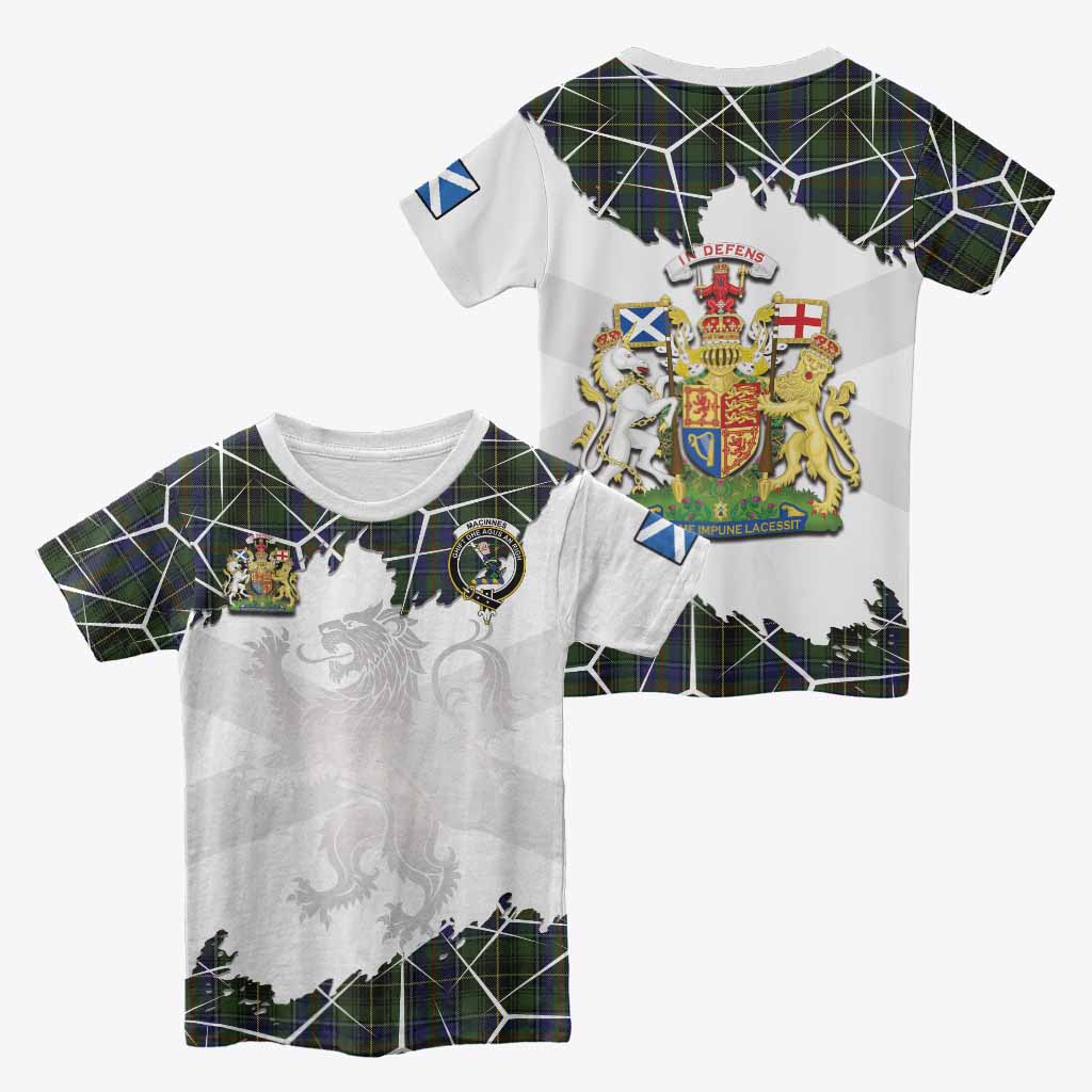 MacInnes (McInnes) Tartan Kid T-shirt with Family Crest and Lion Rampant Grunge Style