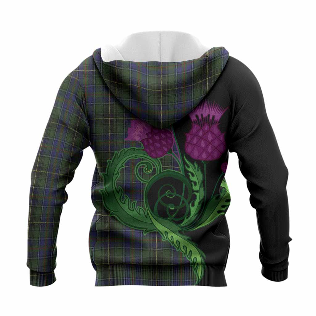 MacInnes (McInnes) Tartan Knitted Hoodie Traditional Scottish Thistle