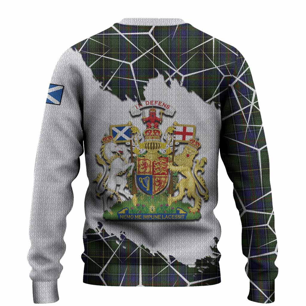 MacInnes (McInnes) Tartan Knitted Sweater with Family Crest and Lion Rampant Grunge Style