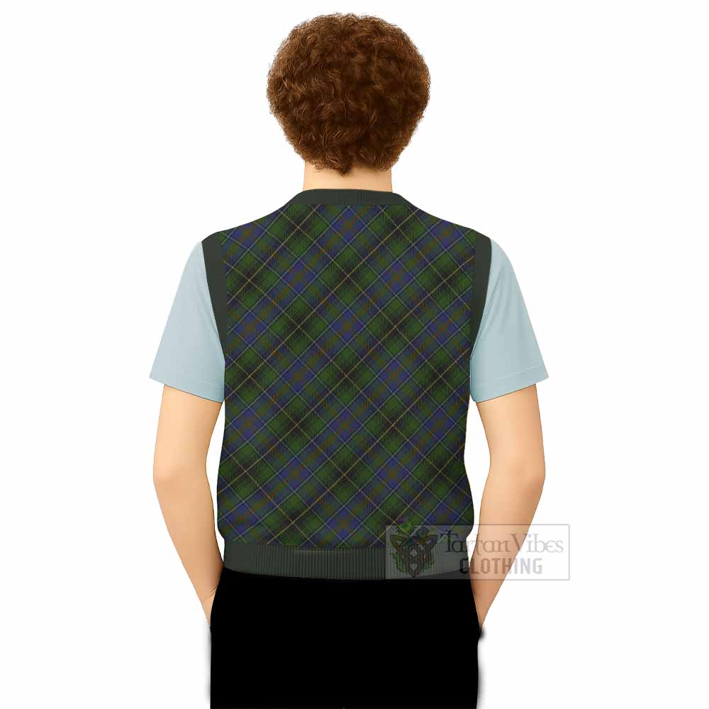 MacInnes (McInnes) Tartan Knitted V-Neck Vest with Family Crest Cross Style