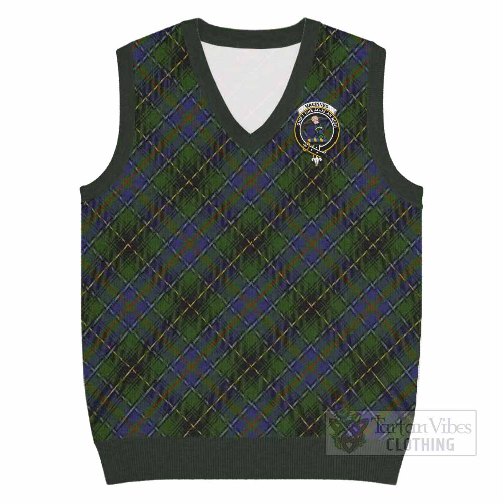 MacInnes (McInnes) Tartan Knitted V-Neck Vest with Family Crest Cross Style