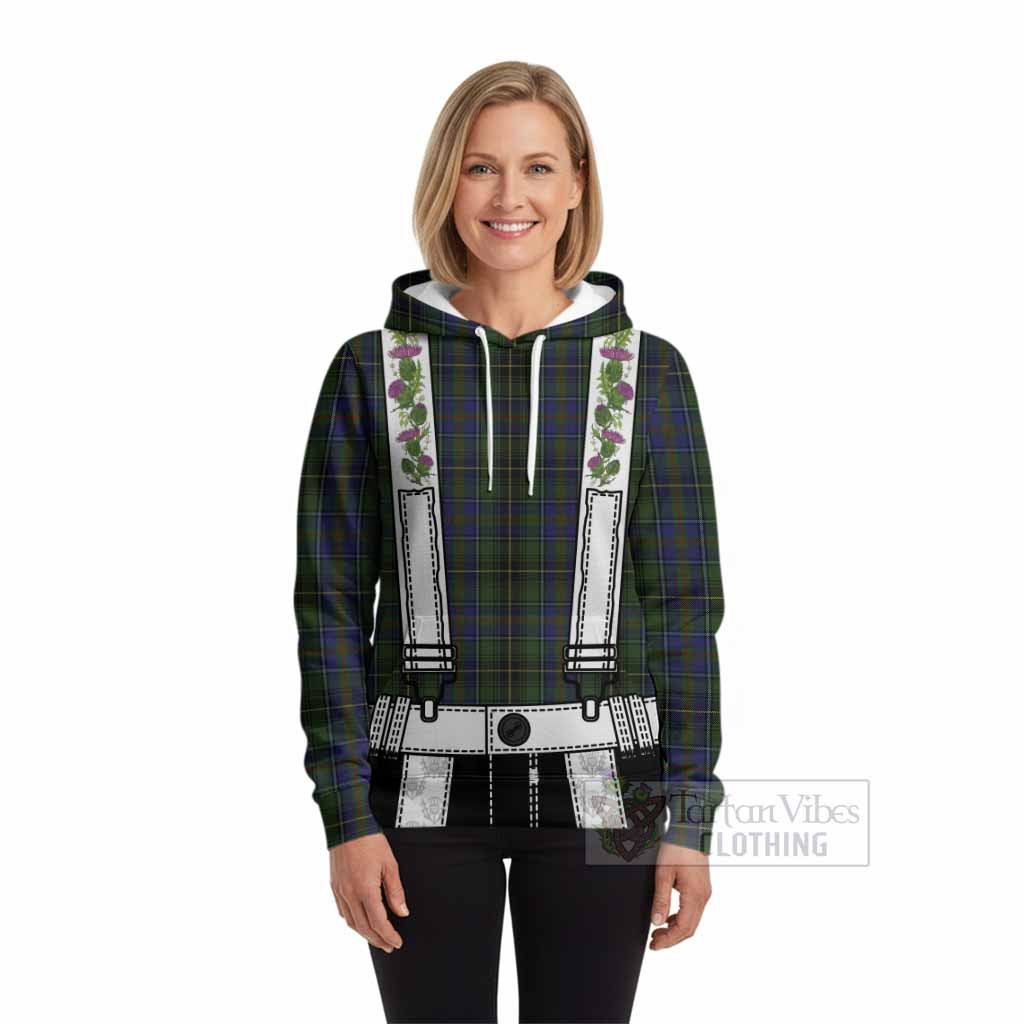MacInnes (McInnes) Tartan Lederhosen Costume Hoodie Scotland Thistle Floral