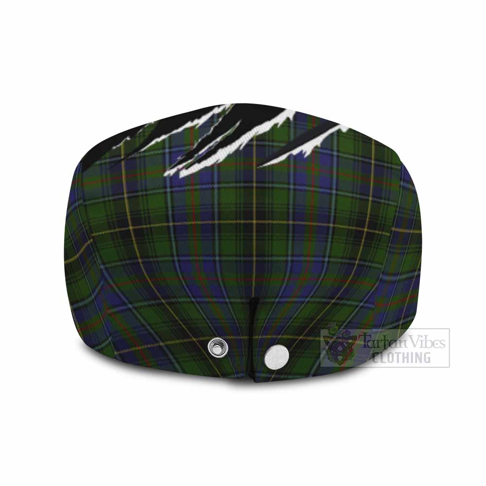 MacInnes (McInnes) Tartan Loch Ness Monster Flat Cap, Jeff Cap Celtic Knot Nessie Art