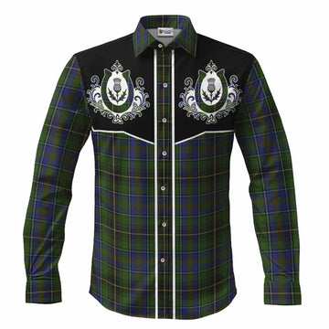 MacInnes (McInnes) Tartan Long Sleeve Button Shirts Horseshoe Ornament Men's Shirt S - Tartan Vibes Clothing