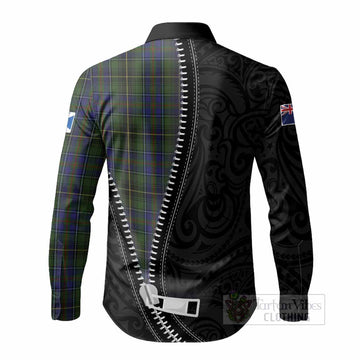 MacInnes (McInnes) Tartan Long Sleeve Button Shirts New Zealand Pattern Unique Zipper Stylized