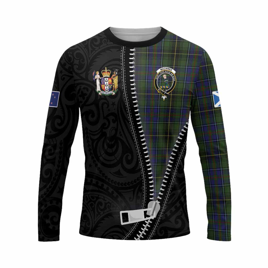 MacInnes (McInnes) Tartan Long Sleeve T-Shirt New Zealand Pattern Unique Zipper Stylized