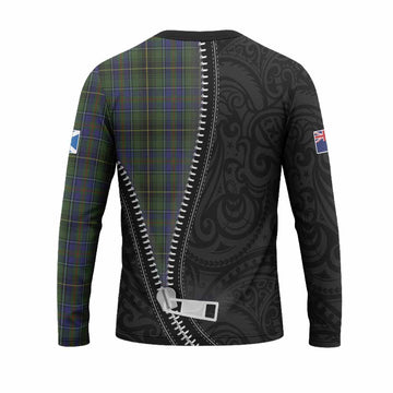 MacInnes (McInnes) Tartan Long Sleeve T-Shirt New Zealand Pattern Unique Zipper Stylized