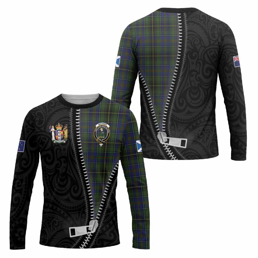 MacInnes (McInnes) Tartan Long Sleeve T-Shirt New Zealand Pattern Unique Zipper Stylized