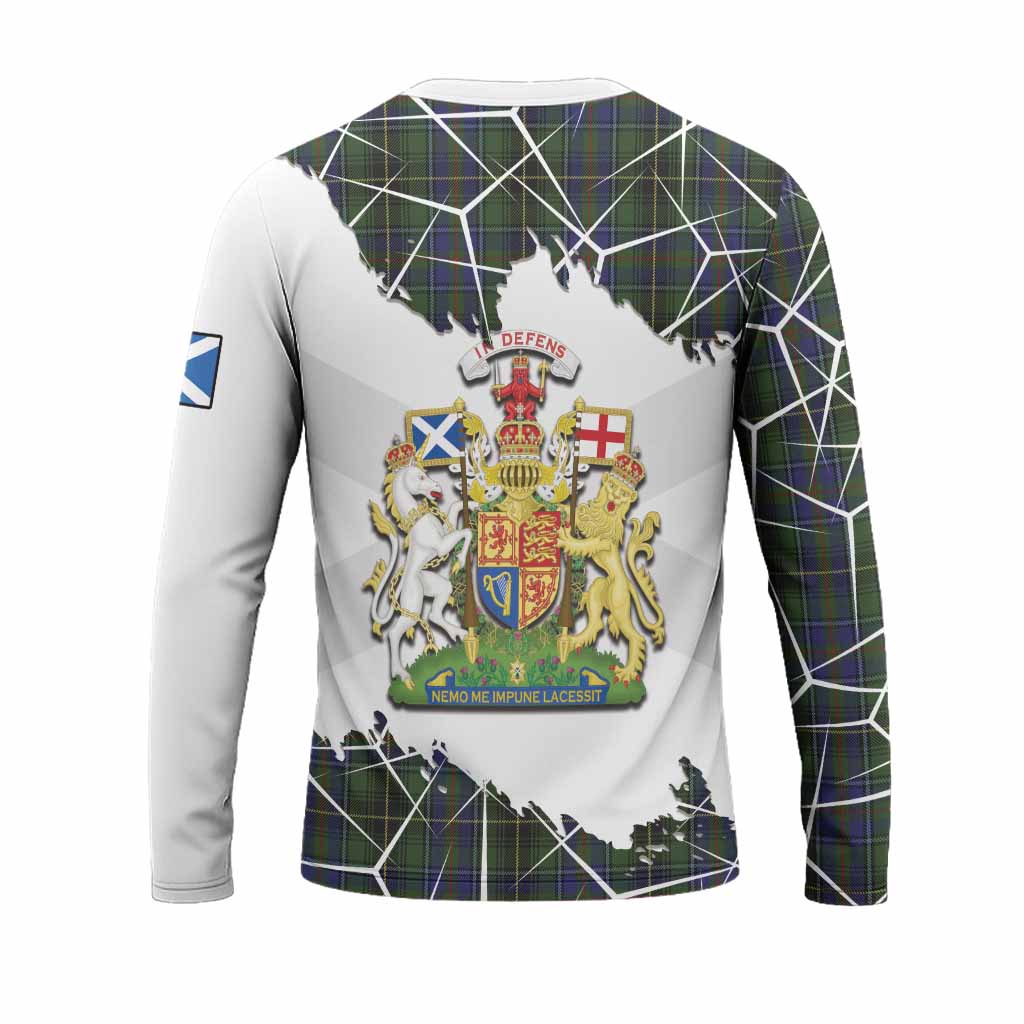 MacInnes (McInnes) Tartan Long Sleeve T-Shirt with Family Crest and Lion Rampant Grunge Style