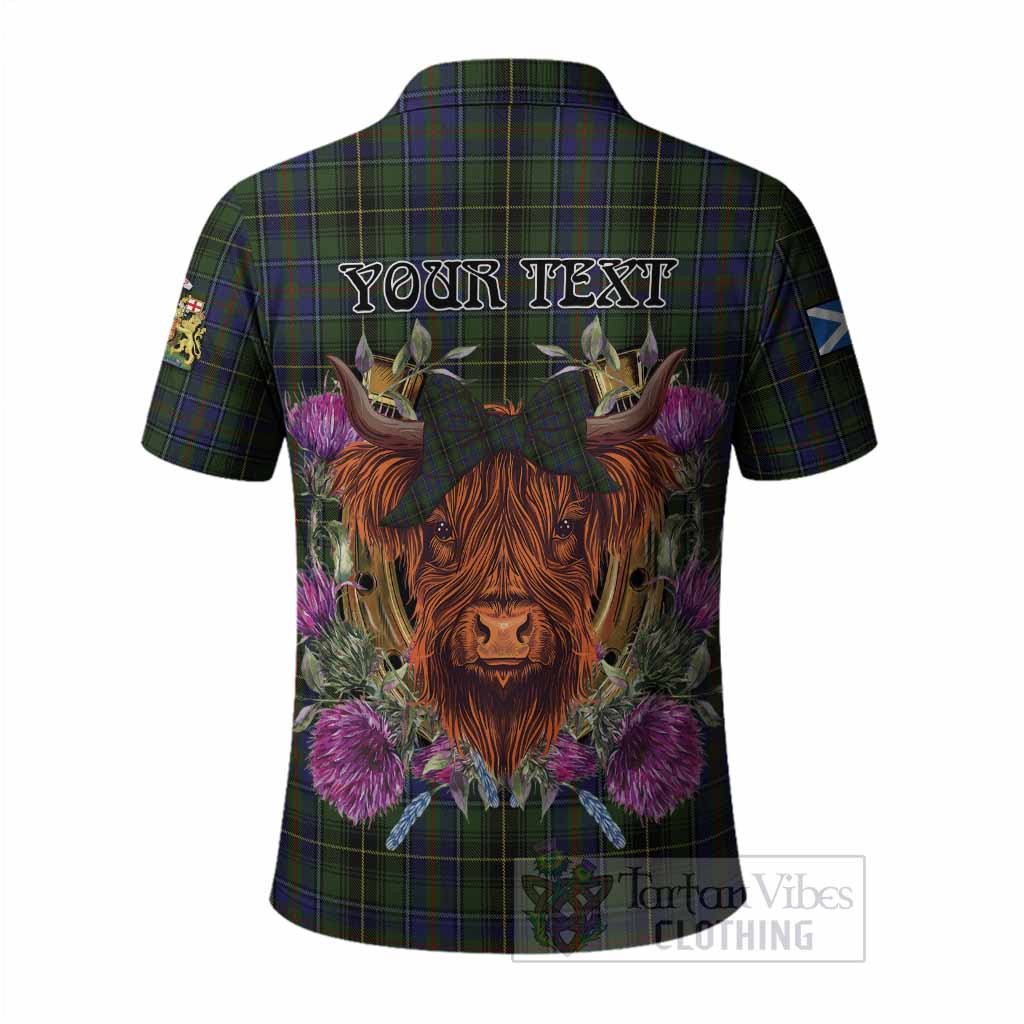 MacInnes (McInnes) Tartan Polo Shirt Scottish Thistle Heilan Coo