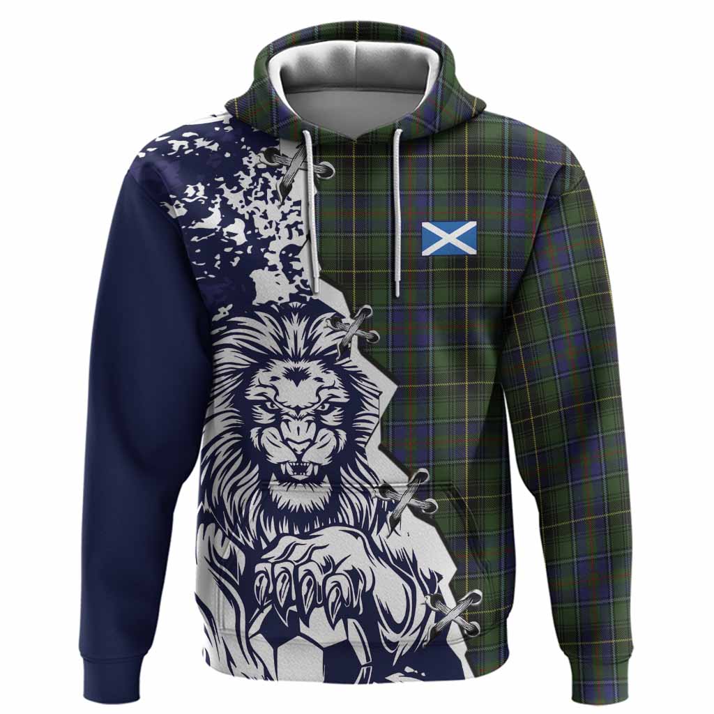 MacInnes (McInnes) Tartan Scottish Hoodie Angry Lion With Soccer Ball Style
