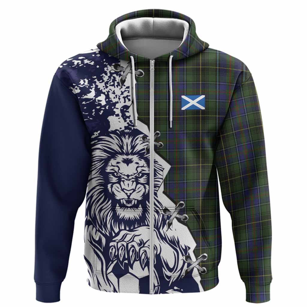 MacInnes (McInnes) Tartan Scottish Hoodie Angry Lion With Soccer Ball Style