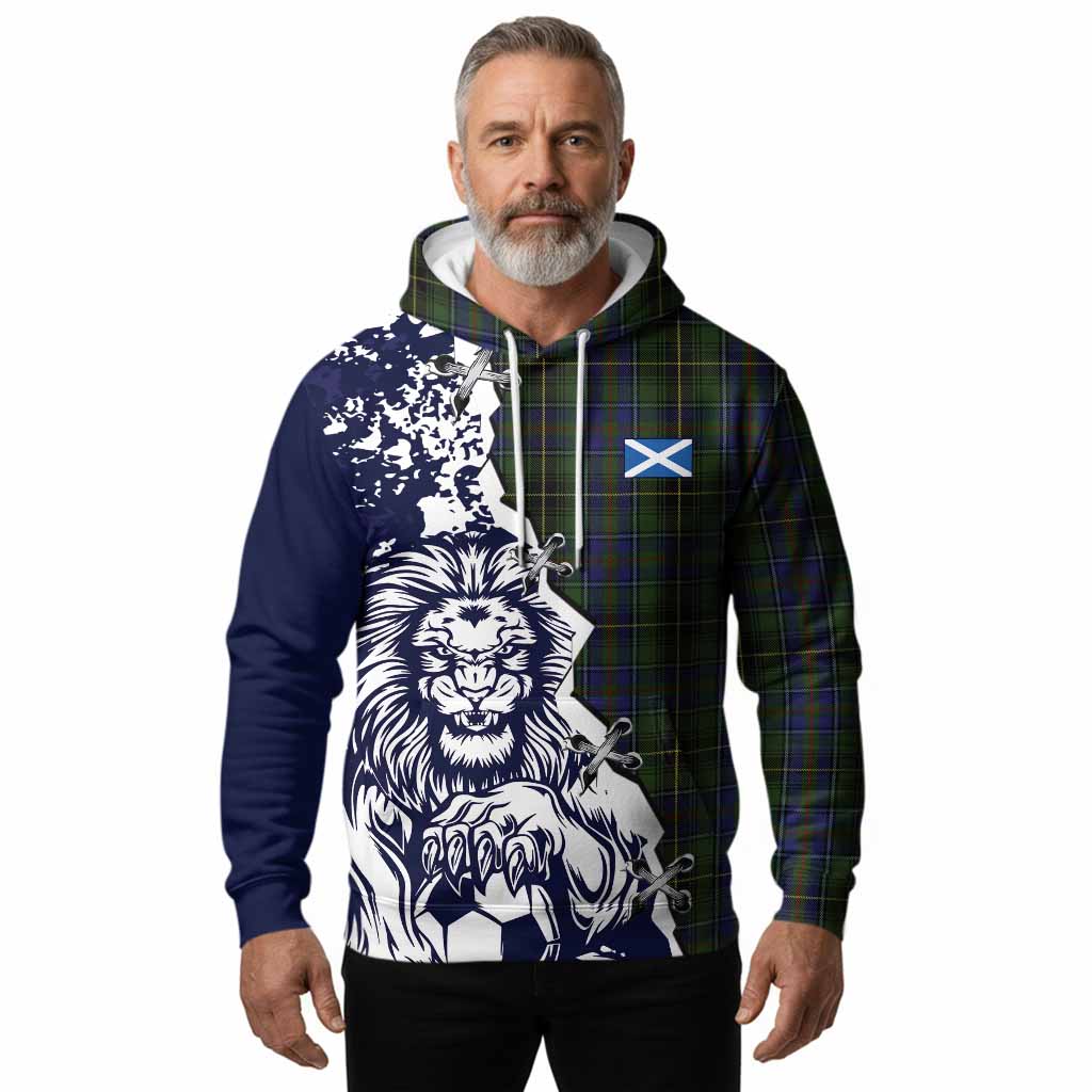 MacInnes (McInnes) Tartan Scottish Hoodie Angry Lion With Soccer Ball Style