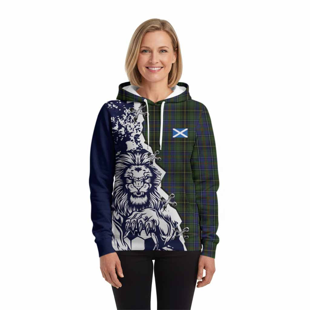 MacInnes (McInnes) Tartan Scottish Hoodie Angry Lion With Soccer Ball Style