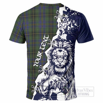MacInnes (McInnes) Tartan Scottish T-Shirt Angry Lion With Soccer Ball Style
