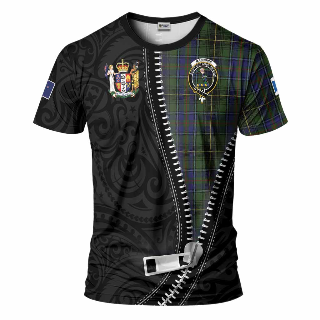 MacInnes (McInnes) Tartan T-Shirt New Zealand Pattern Unique Zipper Stylized