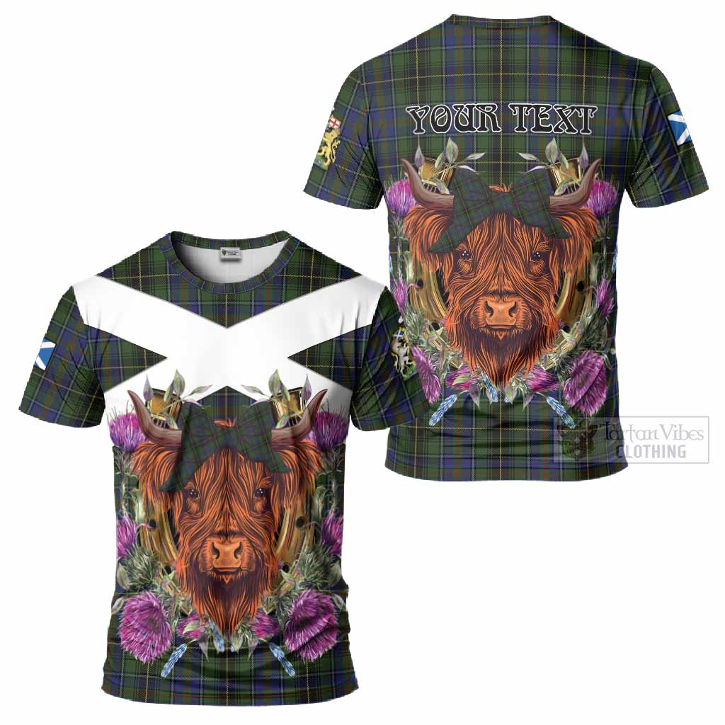 MacInnes (McInnes) Tartan T-Shirt Scottish Thistle Heilan Coo