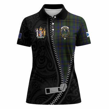 MacInnes (McInnes) Tartan Women Polo Shirt New Zealand Pattern Unique Zipper Stylized
