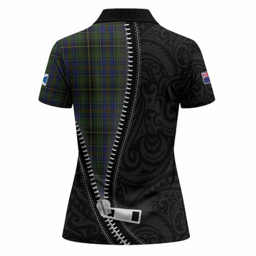 MacInnes (McInnes) Tartan Women Polo Shirt New Zealand Pattern Unique Zipper Stylized