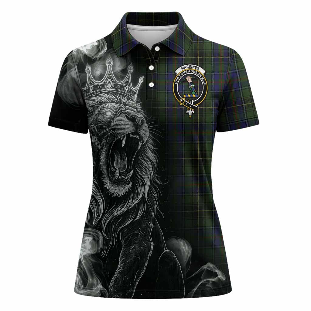 MacInnes (McInnes) Tartan Women Polo Shirt Roaring Lion Heritage