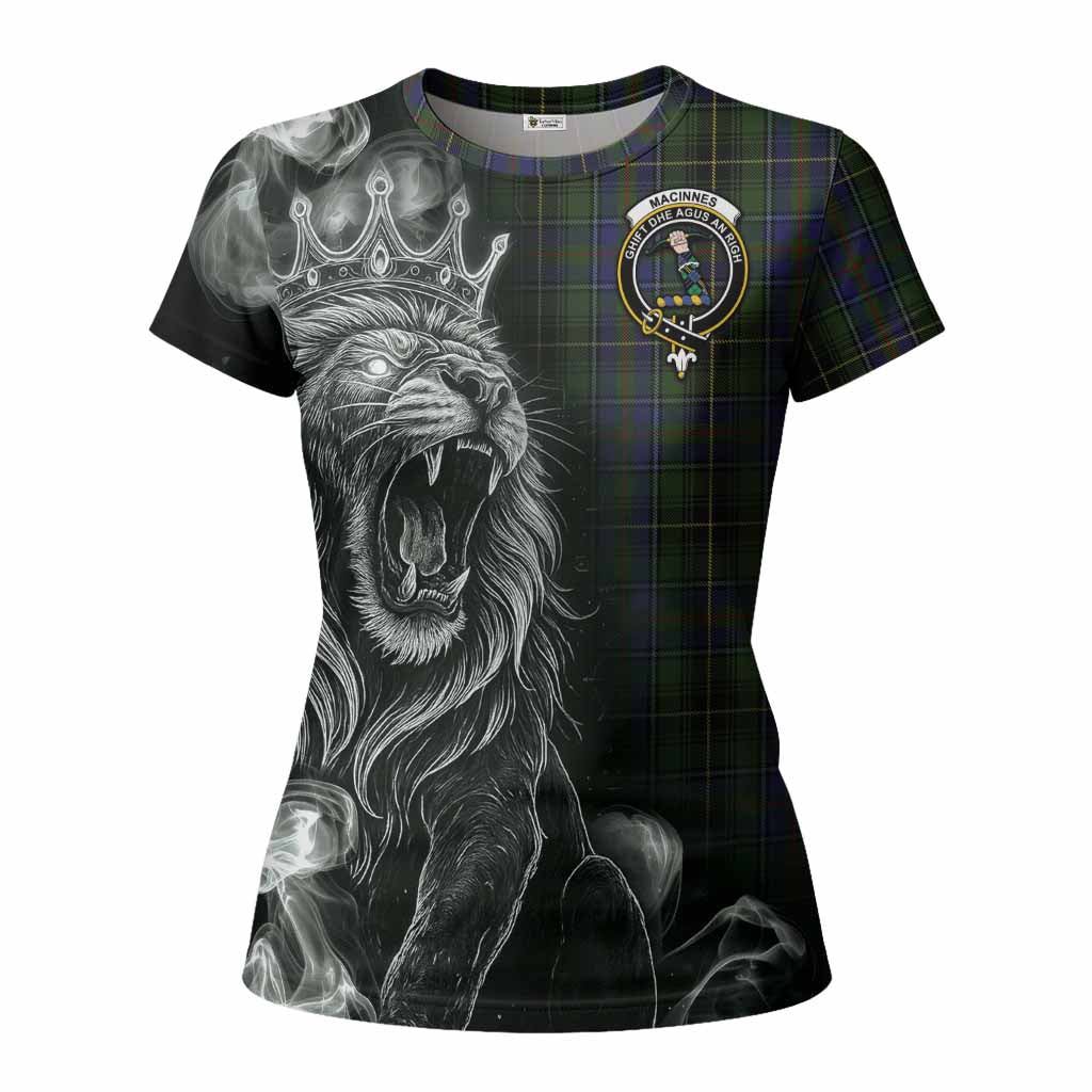 MacInnes (McInnes) Tartan Women T shirt Roaring Lion Heritage
