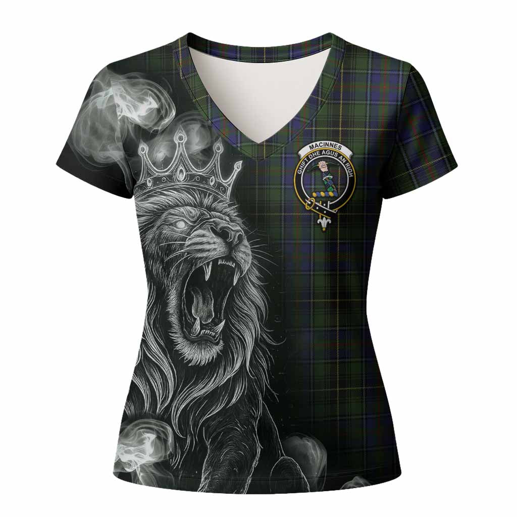 MacInnes (McInnes) Tartan Women T shirt Roaring Lion Heritage