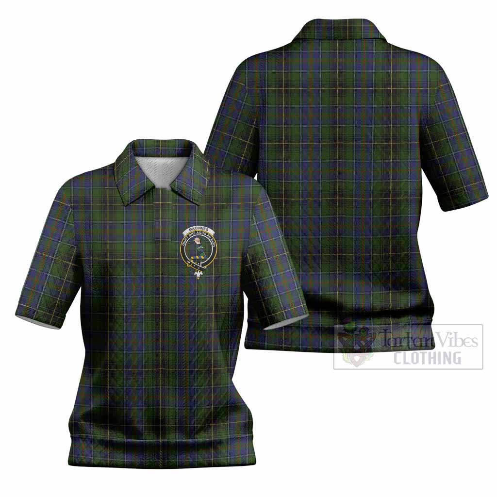 MacInnes (McInnes) Tartan Women’s Polo Sweater Top with Family Crest